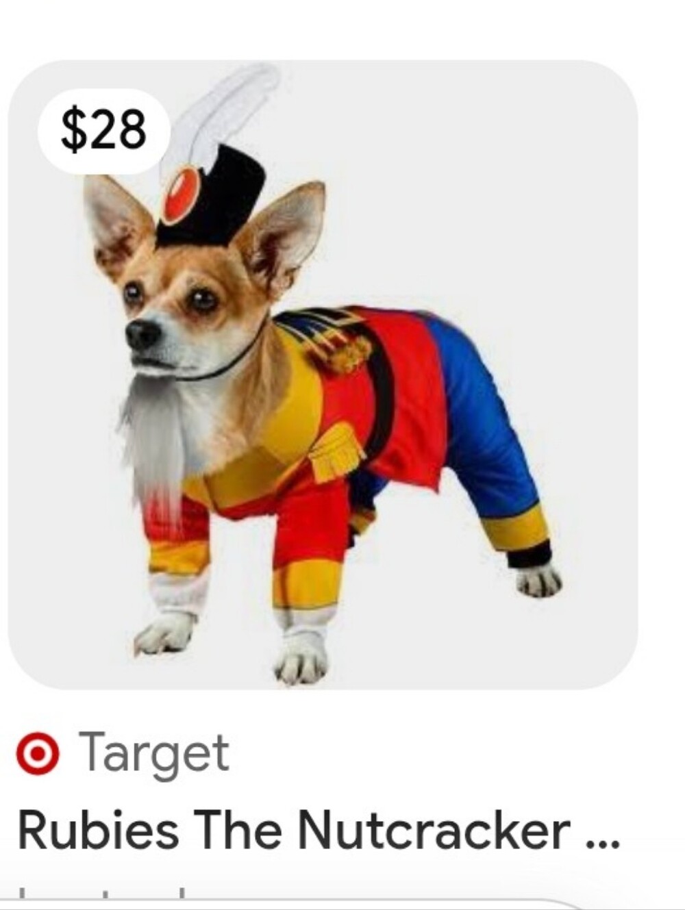 NEW Rubies Pet Costume~Nutcracker~Dog~Cat~Halloween~Festive~Medium